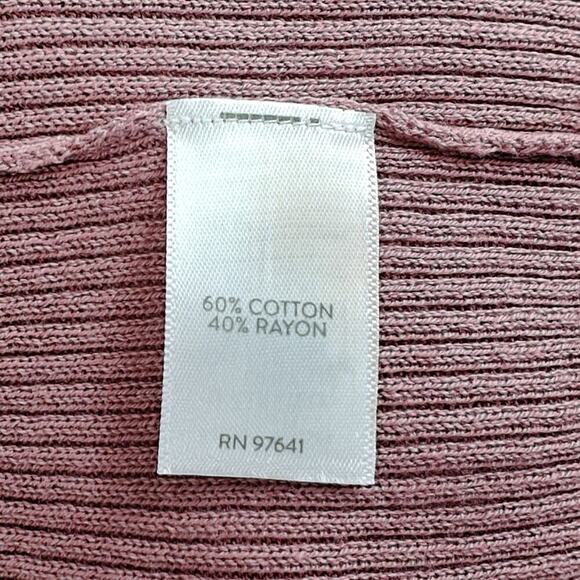 J Jill Rib Knit Open Cardigan Sweater Size XS Dusty Rose Pockets Longline NWT - Picture 8 of 9